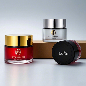 Vendita all'ingrosso di lusso <span class=keywords><strong>vasetti</strong></span> di crema di <span class=keywords><strong>vetro</strong></span> <span class=keywords><strong>ambrato</strong></span> con coperchio dio nero 5g-250g imballaggio per la cura della pelle ricaricabile per cosmetici - Product Image 5