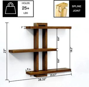 Değişken yüzen raflar ahşap 4 Set, banyo rafları 28.35 "Max, oturma odası yatak odası çiftlik için duvar rafları - Product Image 2