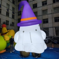 Grande mascotte gonflable fantôme mignon avec citrouille, gonflable publicitaire pour centre commercial et événements
