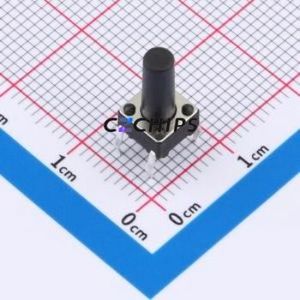 TSA06131-125B332BA Tactile Switch Through hole-4P,6.1x6.1mm Switch Single Pole Single Throw Round Button 1.8N 6.1mm - Product Image 1