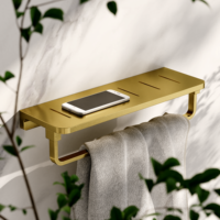 Porte-serviettes moderne en or brossé, barres porte-serviettes en acier inoxydable 304, support simple pour serviettes, idéal pour bureaux, bâtiments et hôpitaux