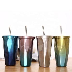 Vente en gros 2024 gobelet rose double couche fantaisie personnalisé 17oz tasses à glace en métal avec paille vente chaude tasse à café - Product Image 1