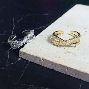 Gran oferta, anillo geométrico Cz, anillo abierto de circón de moda Individual, joyería exquisita redimensionable para anillos de mujer - Product Image 4