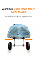 Remorque de transport pliable pour bateau de plage avec grandes roues en caoutchouc pour un transport facile de kayak et canoë