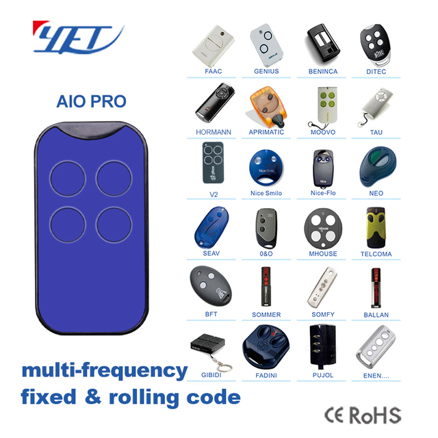 High Quality Upgraded Multi-Frequency Clone 280-868mhz Auto Scan Universal Remote Control Duplicator for Garage Door YET-AIO PRO