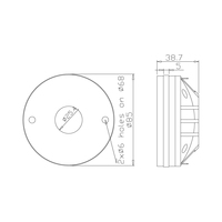 Haut-parleur à compression Hipower 44 mm H44/8054, coque en néodyme métallique, 55 W, 8 ohms