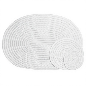 Nouveau design moderne, set de table en rotin et bambou tressé à la main avec motif végétal, en coton naturel et corde de papier, pour la maison ou les mariages - Product Image 1