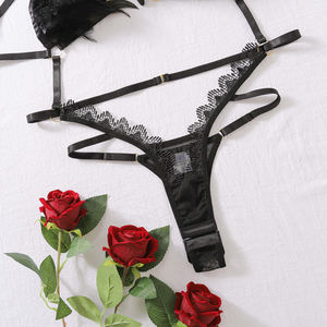 Body de lencería sexy para adultos, cuerpo de plumas sobre el pecho, lencería sexy de vendaje nocturno para atrapar a Sissy, disfraz erótico - Product Image 6