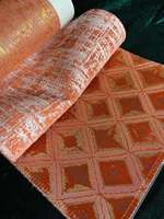Directement de l'usine. Série multi-motifs orange. Tissu de rideau occultant jacquard tissé rétro de haute précision, poids moyen