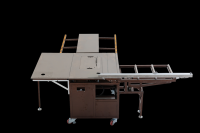 Scie à table coulissante professionnelle portable FsBoling BL-A6 pour le travail du bois avec double lame et composant moteur central multifonctionnel