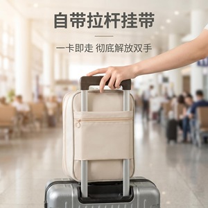 Double Layer Shoe Storage Bag Large Capacity Waterproof Oxford Cloth Travel Organizer Beige - Product Image 1