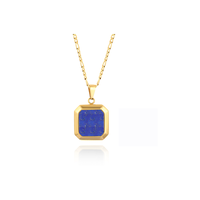 Collier pour homme plaqué or de haute qualité avec de nouveaux designs, pendentif en forme de cube de sucre, bijoux en pierres précieuses naturelles