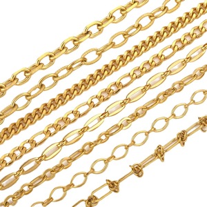 Chaînes en acier inoxydable massif unisexes, plaquées or 18 carats PVD, tendance, pour la création de bracelets, colliers et accessoires de bijoux faits main - Product Image 6