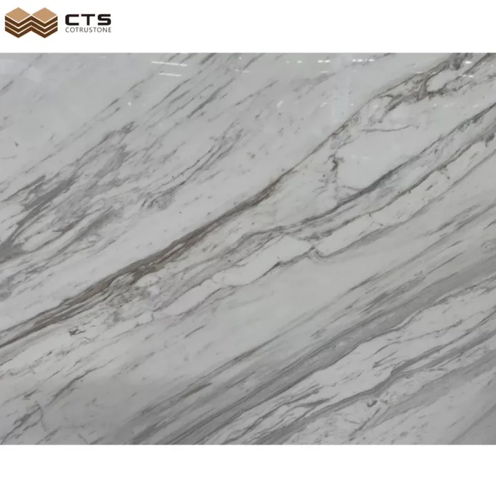 Hot Indoor Floor Wall Decoration With Natural Stone Hone White Volakas Marble Slab