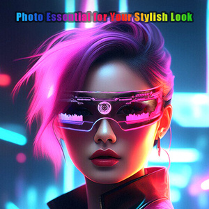 Lunettes LED multicolores <span class=keywords><strong>7</strong></span> couleurs, visière lumineuse pour concerts, clubs et raves avec mode respiration - Product Image 4