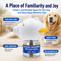 Kit diffuseur apaisant pour chiens en gros, 1 diffuseur à brancher, 3 recharges de 48 ml, liquide de confort pour chiens, emballage personnalisé OEM