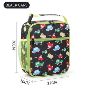 Lunch Bag Insulated Portable 5.7L Zipper Closure PEVA Lining for Office Workers Patterned Oxford Cloth Thickened Aluminum Foil - Product Image 3