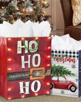 Série de Noël, sac cadeau en papier kraft minimaliste, emballage cadeau de Noël, sac de shopping, impression à l'encre, édition limitée, vente en gros