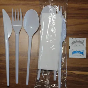 Custom Logo China Supplier Black White Clear Disposable Plastic Cutlery Plastic Cutlery Set