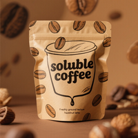 Sac d'emballage en plastique de papier kraft recyclable personnalisé étanche à l'humidité pochette debout pour les grains de café en poudre