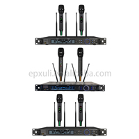 Micrófono Inalámbrico UHF de Doble Canal M-5300 UHF640-690MHz con Diversidad Real, 200 Puntos de Frecuencia, Selección Automática de Frecuencia para Escenario y Voz
