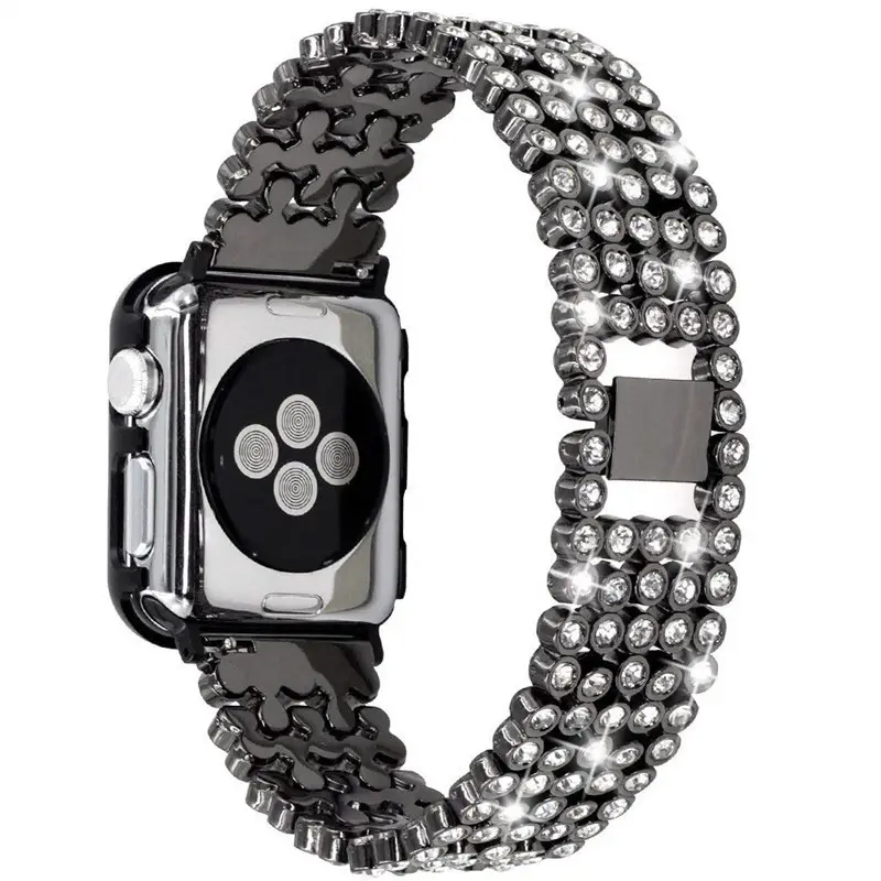 Best Quality Bling 316L Stainless Steel Wrist Band For Iwatch Series 8765 44mm 45mm Lady Metal Band Strap Apple Watch Straps
