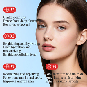 Pour la vente en gros : Crème éclaircissante pour le visage à la Centella Asiatica, Mousse nettoyante, Spray d'essence, Tomate, Vitamine C, Niacinamide pour la peau - Product Image 3