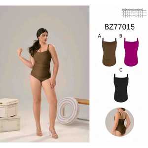 Costume da bagno intero monokini da donna taglie forti, scollo a V arricciato, controllo pancia, senza schienale, per l'estate e la spiaggia, nuovo BZ77015 - Product Image 1