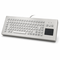 PC-702TP-DESK IP65 Keyboard Desktop Industri Tahan Air dari Baja Tahan Karat dengan Touchpad 87 Tombol USB PS/2 untuk Mesin CNC Kios.
