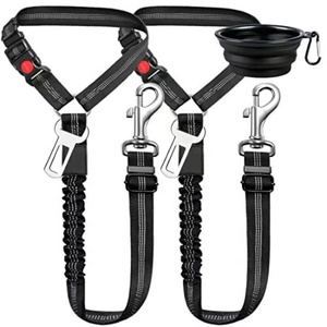 Offre directe d'usine 3 pièces ceinture de sécurité pour chien avec colliers de laisse de chien réfléchissants <span class=keywords><strong>et</strong></span> rétractables pour voitures - Product Image 3