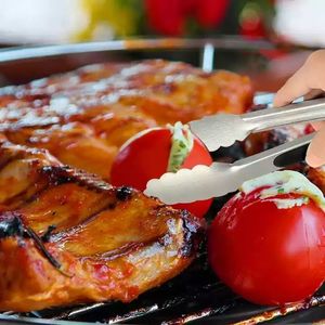 Chinesische Fabrik Benutzerdefiniertes Logo Lebensmittelechte Küchenzange Kostenlose 304 Edelstahl BBQ-Zange - Product Image 5