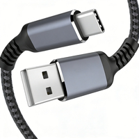 Cable USB Tipo C, Cable USB C Tipo C Personalizado de Fábrica, Trenzado de Nailon, 1m 2m 3m, Cargador de Teléfono Móvil Tipo C, Carga Rápida 18W 3A