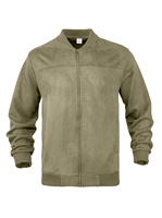 Veste bomber en daim à col montant pour homme, design tendance, automne-printemps, fermeture éclair
