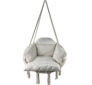 <span class=keywords><strong>Silla</strong></span> <span class=keywords><strong>Colgante</strong></span> Moderna XLL para Patio, con <span class=keywords><strong>Estructura</strong></span> de Hierro y Acero, Cuerda Sintética de Algodón y Poliéster, Capacidad de 300 Libras, Muebles para Exteriores - Product Image 1