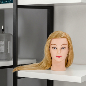 Tête de Mannequin en Cheveux Humains Véritable 100% Authentique Kit d'Entraînement de Tressage d'Épaule Droite pour Coiffeurs, Cheveux Bouclés, 100% - Product Image 6