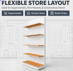 Estante de Exhibición Metálico Blanco Resistente Personalizado al por Mayor para Supermercados, Estante de Hierro de Doble Cara de Carga Ligera Independiente de 10 Niveles para Tiendas - Product Image 4
