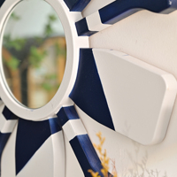 Miroir mural rustique en MDF fait main, écologique, avec cadre en forme d'aviron, épaisseur 3,5 cm, vente en gros INNOVA, fabricant