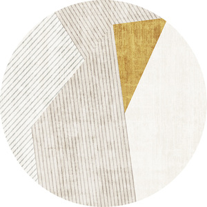Alfombra Redonda EIFFEL HOME 2026, Nuevo Estilo Cremoso Wabi Sabi, Imitación de Cachemira a Rayas, Lavable, para Sala de Estar o Dormitorio - Product Image 5