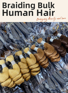 ผมแท้แบบลอนคลาย  แบบถักมือ  ความหนาแน่นสองชั้น  เกรด 10A  สำหรับต่อผมแบบโบโฮ - Product Image 6