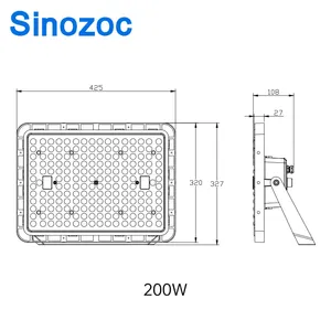 Sinozoc IP65 Waterproof 150 Watt LED Flood Light LED Flood Light Projector Football Led Spot Light
