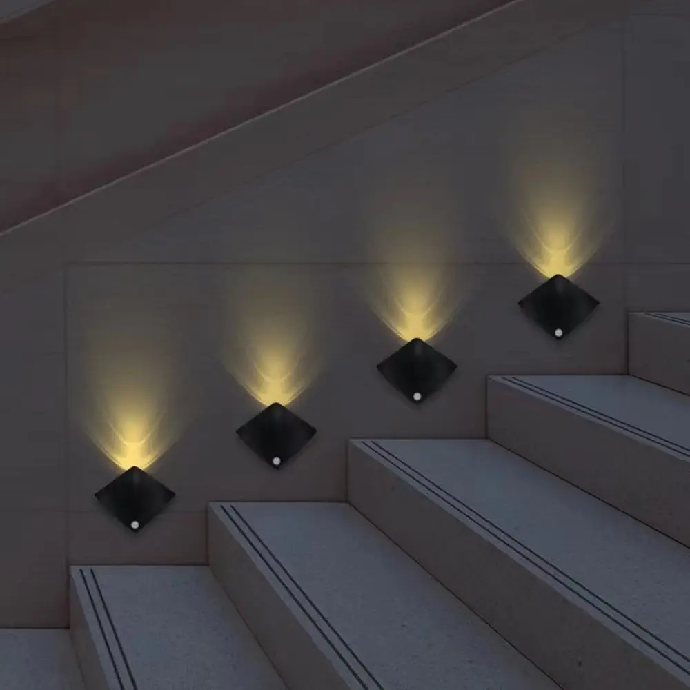 Lampu tangga Sensor gerakan pintar nirkabel, dapat diisi ulang lampu langkah LED dalam ruangan untuk kamar tidur