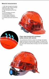 HBC Protección <span class=keywords><strong>de</strong></span> la cabeza Trabajo industrial Ingeniería <span class=keywords><strong>Casco</strong></span> duro <span class=keywords><strong>transparente</strong></span> Construcción <span class=keywords><strong>Casco</strong></span> <span class=keywords><strong>de</strong></span> seguridad con correa para la barbilla - Product Image 2