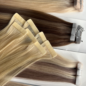 Rohes Band Haarverlängerung Ombre braun blond Remy jungfräulich russisch Echthaar Cabello Humano natürliches Band Ins echthaarverlängerungen - Product Image 5