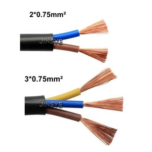 2 코어 0.75mm / 0.824mm CE VDE SAA 2025UL 퓨어 화이트 펄 화이트 베이지 컬러 솔리드 구리 면 원형 전기 케이블 - Product Image 3
