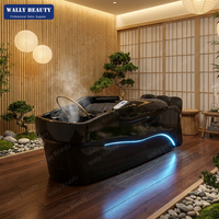Lit de spa japonais de luxe 3-en-1 avec circulation d'eau, lit de massage pour shampoing et chaise de shampoing avec masseur, équipement de salon