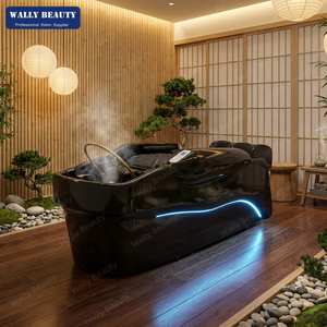 Lit de spa japonais de luxe 3-en-1 avec circulation d'eau, lit de massage pour <span class=keywords><strong>shampoing</strong></span> et chaise de <span class=keywords><strong>shampoing</strong></span> avec masseur, équipement de salon - Product Image 4