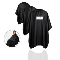 Cape Potong Rambut Profesional dengan Logo Custom, Penutup Kancing yang Dapat Disesuaikan, Anti Air, untuk Salon dan Barber