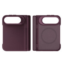 Étui de protection antichute magnétique en cuir et tissu technique PC avec support d'objectif métallique pour iPhone 18 Fold