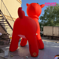 Mascotte gonflable géante personnalisée de cerf rouge de 5 m avec lumière LED pour la promotion d'événements