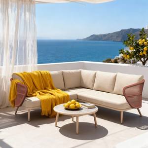 Ensemble <span class=keywords><strong>de</strong></span> canapé <span class=keywords><strong>en</strong></span> aluminium Dwoo 3 pièces, tissage Teslin, résistant aux intempéries, pour jardin, terrasse, meubles <span class=keywords><strong>de</strong></span> loisirs, canapé d'angle <span class=keywords><strong>en</strong></span> forme <span class=keywords><strong>de</strong></span> L - Product Image 2